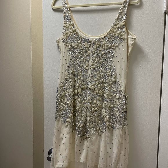 Adrianna Papell Embellished Mesh Tank Dress Size 12 - Picture 8 of 14